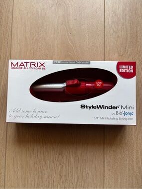 Matix StyleWinder Mini 3/4" Rotating Styling Iron in Red and Silver